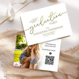 Afstudeer Afstudeerhoed Foto Feest QR Code Visitekaartje
