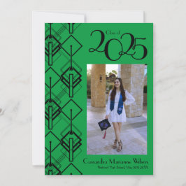 Afstudeer Art Deco Zwart Rode Aankondiging