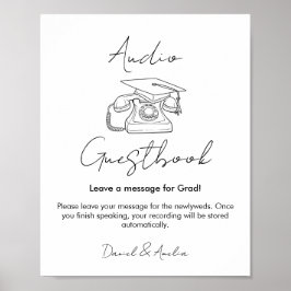 Afstudeer audio gastboek bord, Afstudeer gastboek Poster