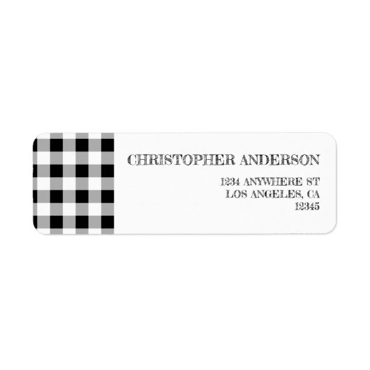 Afstudeer BBQ Gingham Retouradres Etiket (Voorkant)