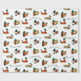 Afstudeer Cadeauverpakkingspapier met Eenden in Pe Cadeaupapier
