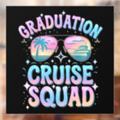 Afstudeer Cruise Bemanning Cruiseschip Retro Raamsticker (Vel 2)
