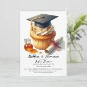 Afstudeer Cupcake Brunch Feest Kaart (Staand voorkant)
