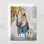 Afstudeer Dank Je Modern Foto Postkaart WBB (Voorkant / Achterkant)