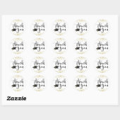 Afstudeer Dank Je Script Black Goud Confetti Ronde Sticker (Vel)