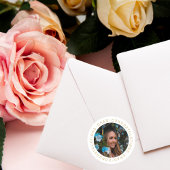 Afstudeer Elegant Goud Aangepaste Foto Ronde Sticker