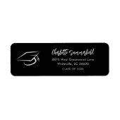 Afstudeer Elegante Afstudeerhoed Script Retouradre Etiket (Voorkant)