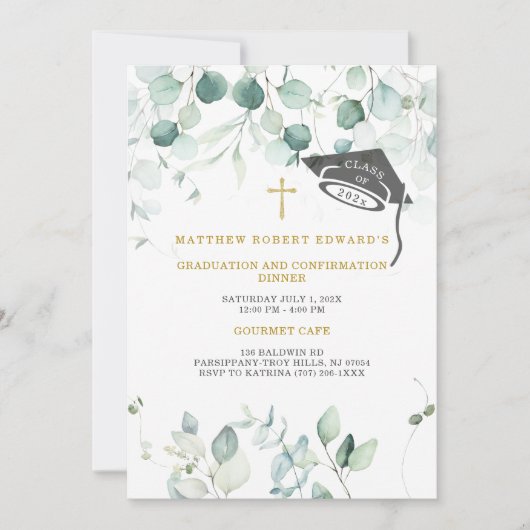  Afstudeer- en Confirmatie Dinner  Kaart (Voorkant)