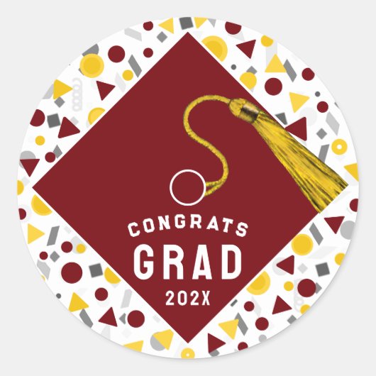 Afstudeer Gelukwensen Ronde Sticker (Voorkant)
