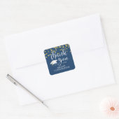 Afstudeer Goud Glitter Script HARTELIJK DANK Squar Vierkante Sticker (Envelop)