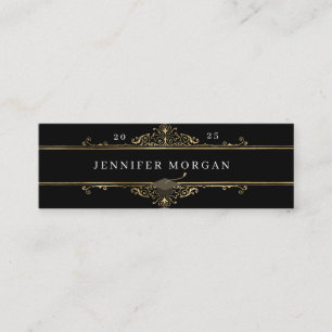 Afstudeer gouden ornament elegante naamkaart mini visitekaartje