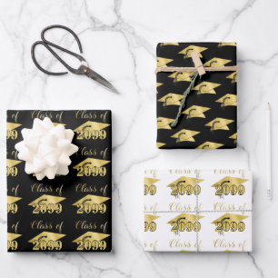 Afstudeer Metaalgoud Jaar Aangepaste Kleur Inpakpapier Vel