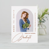 Afstudeer minimalistisch elegante foto afstuderen folie uitnodiging (Staand Voorkant)