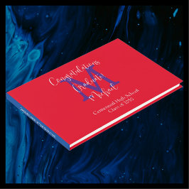 Afstudeer Monogram Blozend Rood Wit Blauw Aanmeldi Gastenboek
