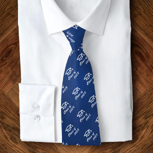 Afstudeer Navy Blauwe Mut Icon Patroon Jaar van de Stropdas