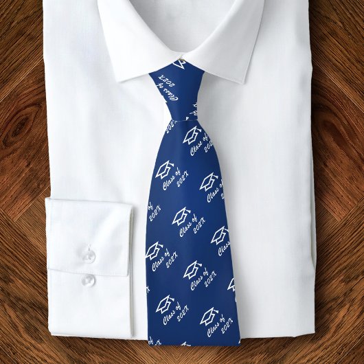 Afstudeer Navy Blauwe Mut Icon Patroon Jaar van de Stropdas