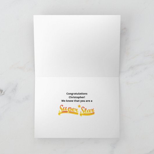 Afstudeer Rood 7e Klas Ster Middelbare School Kaart (Binnen)