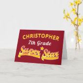 Afstudeer Rood 7e Klas Ster Middelbare School Kaart (Gele Bloem)