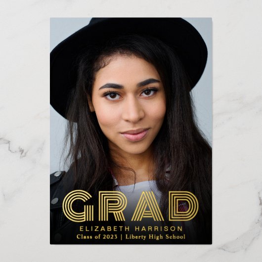 Afstudeer trendy typografie foto aankondiging (Voorkant)