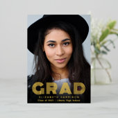 Afstudeer trendy typografie foto aankondiging (Staand Voorkant)
