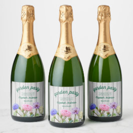 Afstudeer Tuinfeest Sparkling Wijnetiket