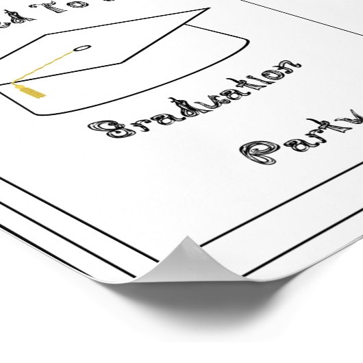 Afstudeer Uitnodiging Witte Mutse Printbaar Poster (Hoek)