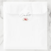 Afstudeer wilde bloemen ronde sticker (Tas)