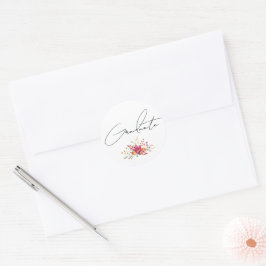 Afstudeer wilde bloemen ronde sticker