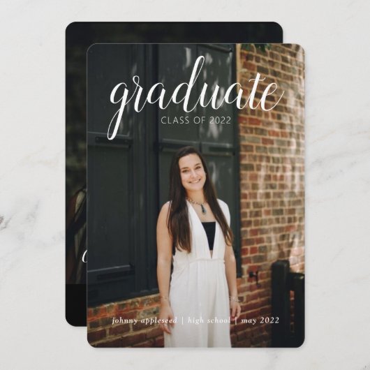 Afstudeeraankondiging Kaart (Voorkant / Achterkant)