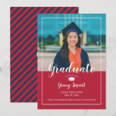 Afstudeeraankondiging met foto - kleuren van de sc kaart (Voorkant / Achterkant)
