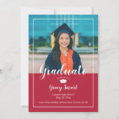 Afstudeeraankondiging met foto - Schoolkleuren Kaart (Voorkant)