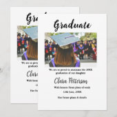 Afstudeeraankondiging naam klas van 20xx aankondig kaart (Voorkant / Achterkant)