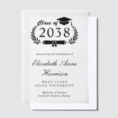 Afstudeeraankondiging Vellum Overlay Uitnodigingen (Offset)