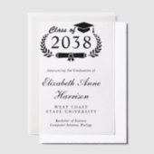 Afstudeeraankondiging Vellum Overlay Vellum Uitnodigingen (Offset)