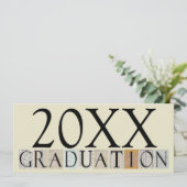 Afstudeeraankondigingen/Feestuitnodigingen [Crème] Kaart (Staand voorkant)