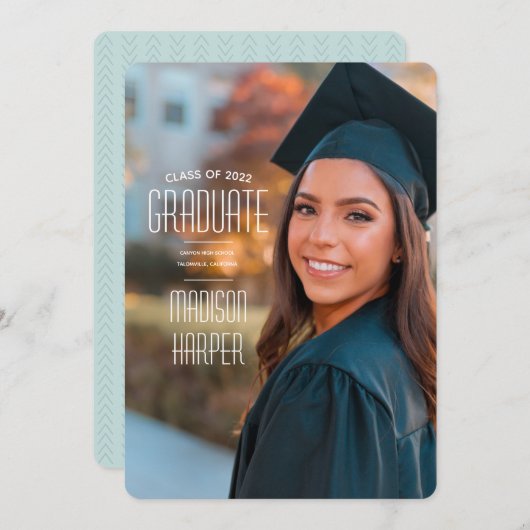  Afstudeeraankondigingen | Woestijnblauw Aankondiging (Voorkant / Achterkant)