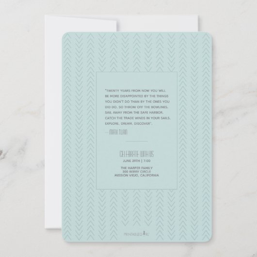  Afstudeeraankondigingen | Woestijnblauw Aankondiging (Achterkant)