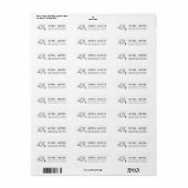 Afstudeeradreslabels met handgetekende muts etiket (Full Sheet)