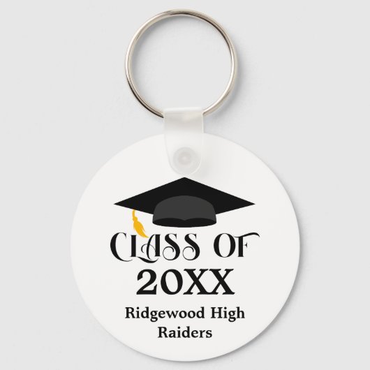 Afstudeerafsluiter uw schoolnaam sleutelhanger (Voorkant)
