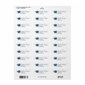 Afstudeerblauwe adresdop  etiket (Full Sheet)