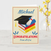 Afstudeercadeau met tekstrol  kaart (Gele Bloem)