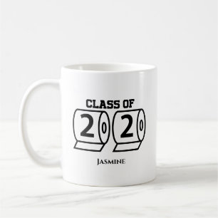 Afstudeercadeau toiletpapier klas van 2020 naam koffiemok