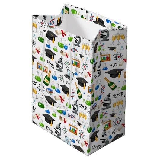 🎓 Afstudeercadeautas voor het wetenschapslab Medium Cadeauzakje (Voorkant Gekanteld)