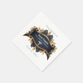 Afstudeercaduceus Elegant Zwart Goud Wit Servet (Hoek)
