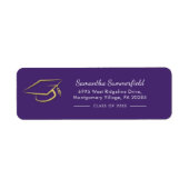 Afstudeercap 2026 Afgestudeerd Paars Retouradres Etiket (Voorkant)