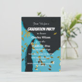 Afstudeercap en Confetti afstudeerfeest Kaart (Staand voorkant)
