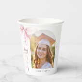 Afstudeerceremonie met Roze Lint Papieren Bekers (Voorkant)