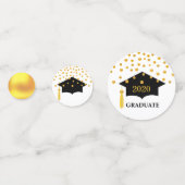 Afstudeerceremonie Zwarte Hoed & Gouden Tafelconfe Confetti (Voorkanten)