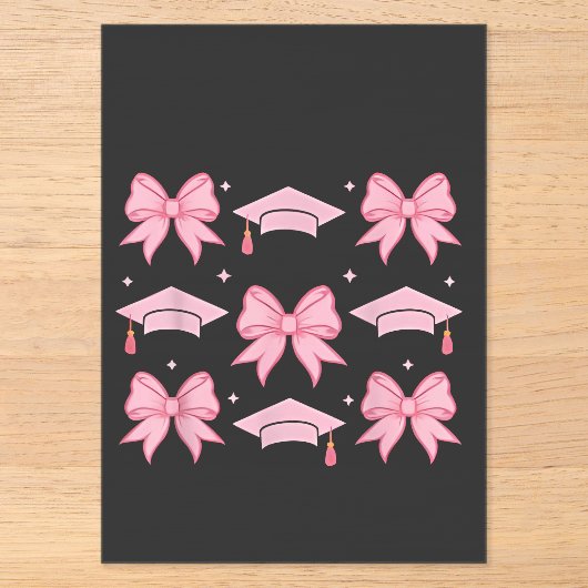 Afstudeercoquette Strikdiploma Roze palet 2025 Acryl Uitnodigingen (Voorkant)