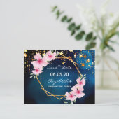 Afstudeerdata opslaan tropische blauwe lucht sterr briefkaart (Staand voorkant)